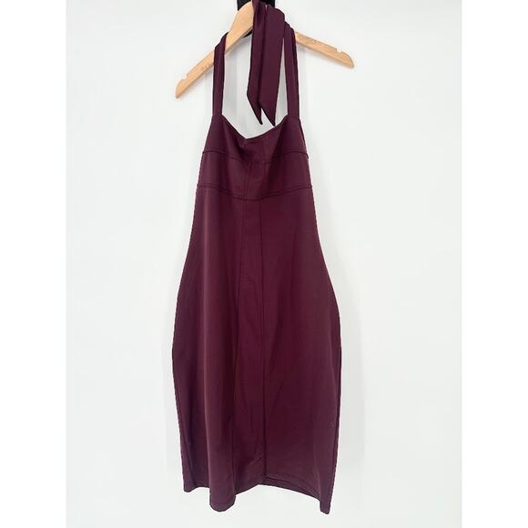 Athleta Sizzle Halter Dress Size 6 Burgundy Padded Active Casual Stretch - Picture 2 of 10
